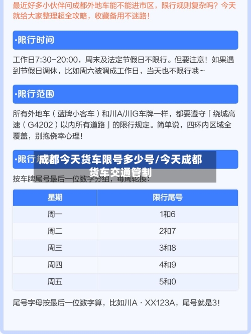 成都今天货车限号多少号/今天成都货车交通管制-第2张图片