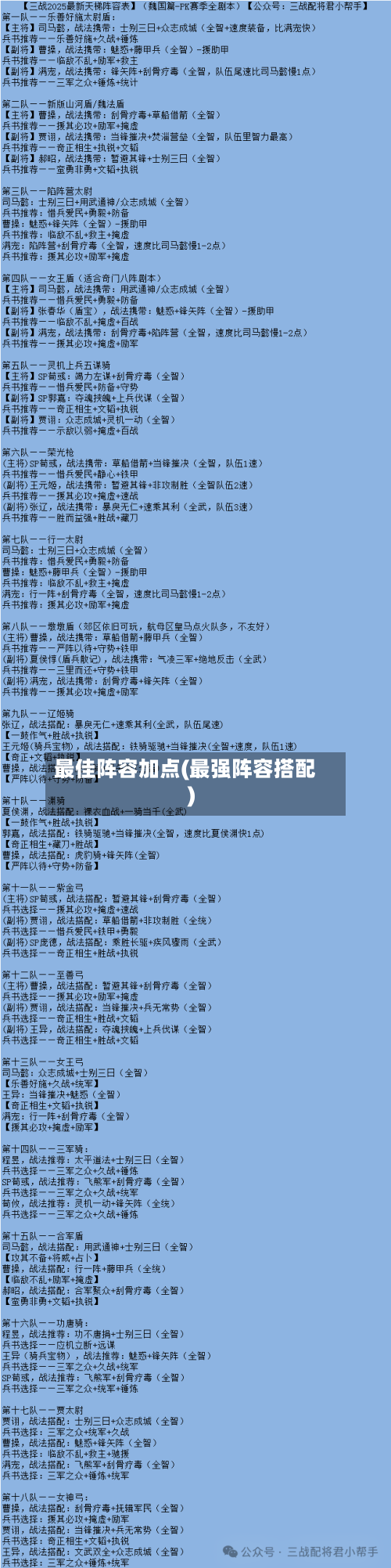 最佳阵容加点(最强阵容搭配)-第3张图片